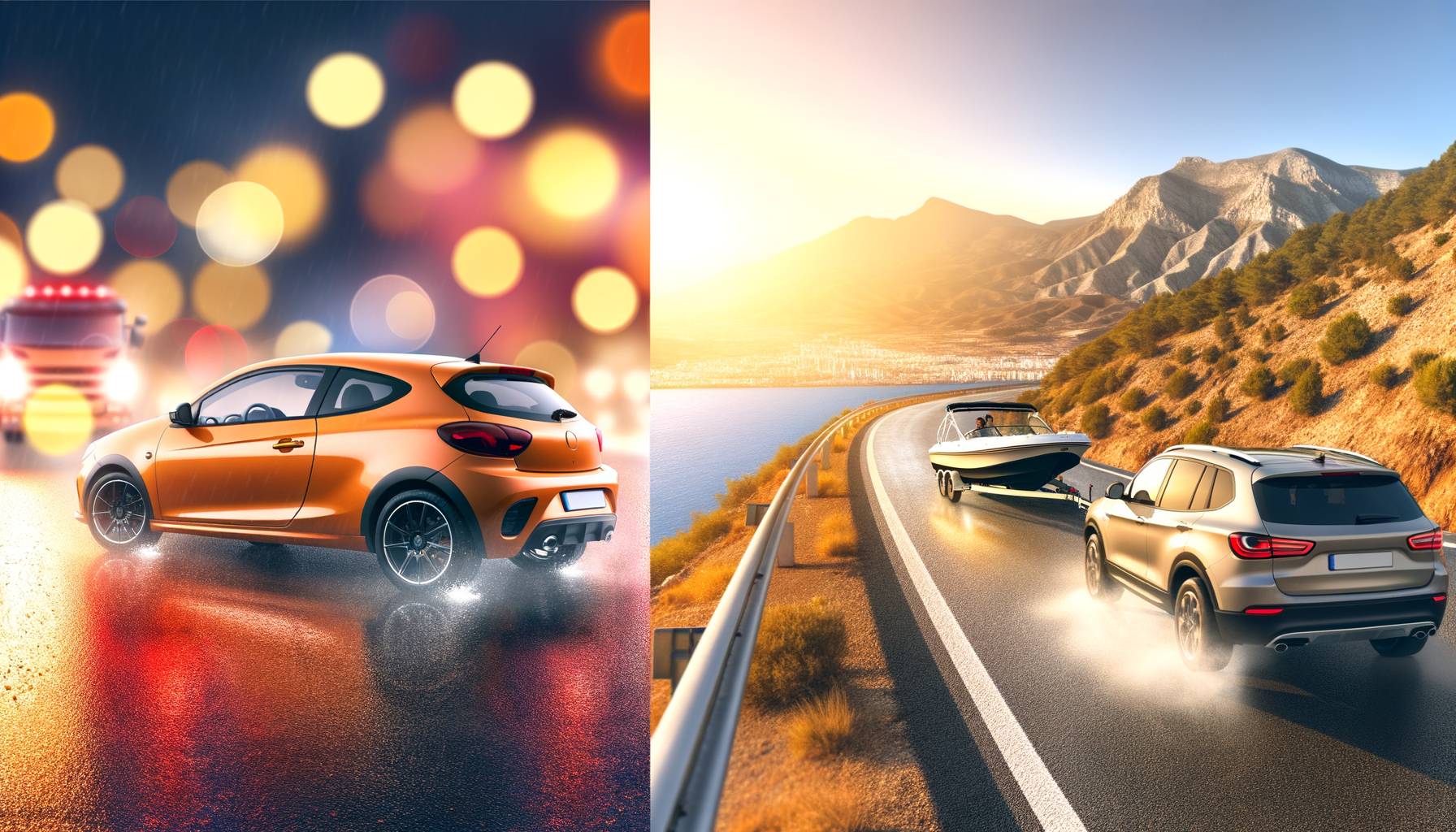 Panorámica 16:9, realista y cinematográfica: transición continua de escenas. Izquierda, compacto ...